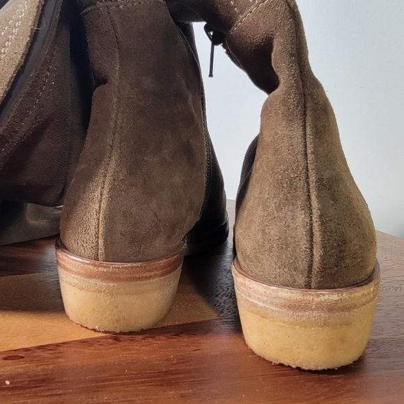 Free People Banks Over The Knee Boots Slouch Suede Green Size 38 - Picture 15 of 17